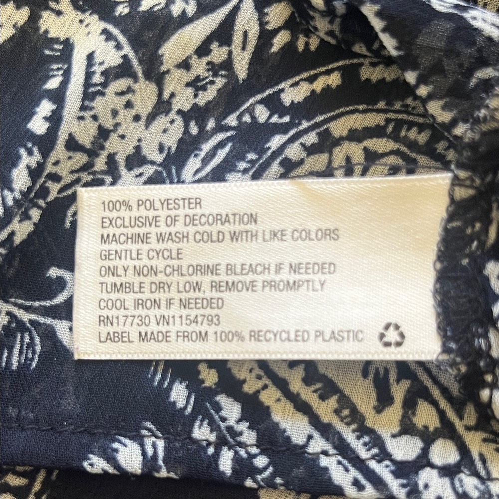 Knox Rose Navy Blue and White Paisley Peasant Boho Tunic Sz M - Picture 12 of 12